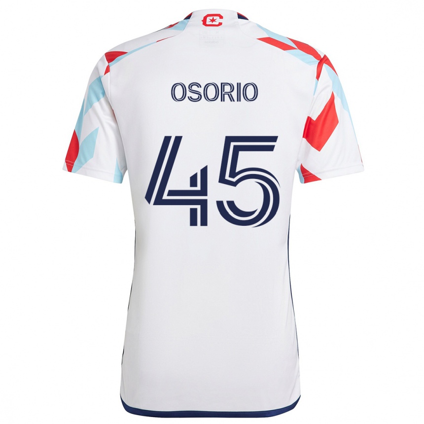 Niño Fútbol Camiseta Harold Osorio #45 Blanco Rojo Azul 2ª Equipación 2024/25 Argentina