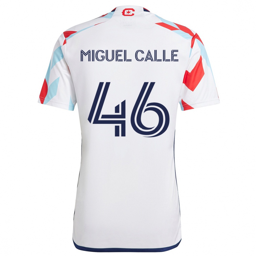 Niño Fútbol Camiseta Juan Miguel Calle #46 Blanco Rojo Azul 2ª Equipación 2024/25 Argentina