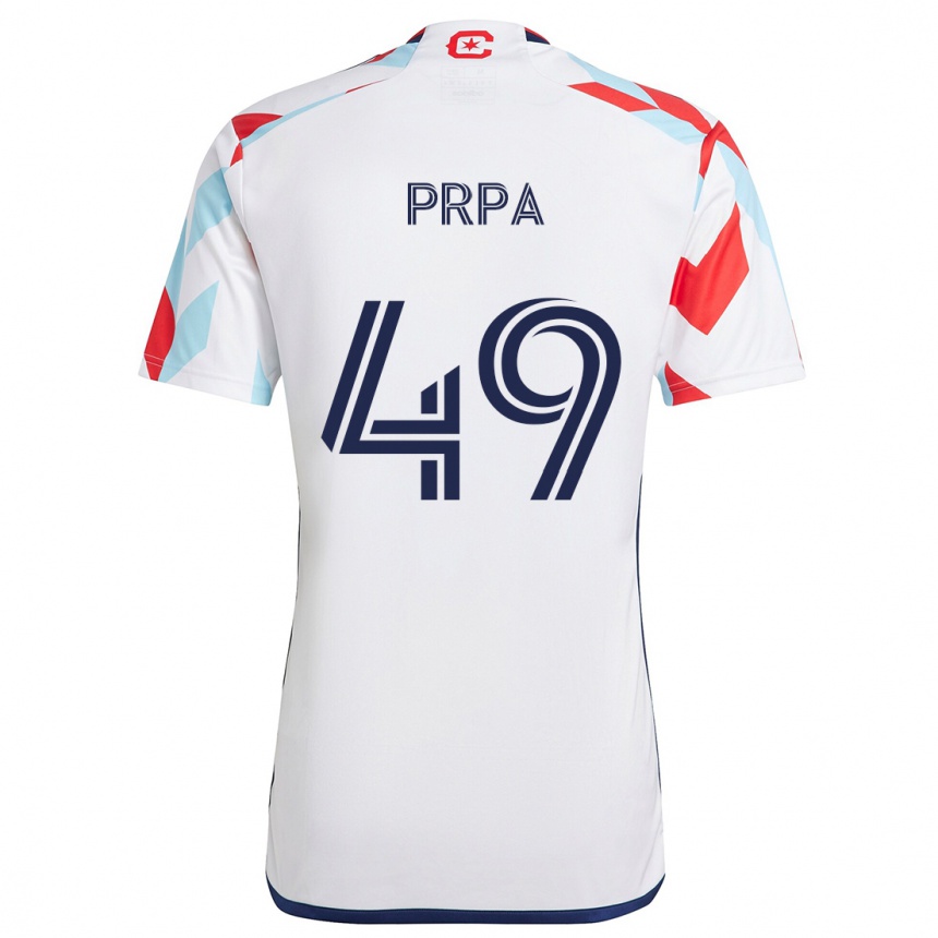 Niño Fútbol Camiseta Luka Prpa #49 Blanco Rojo Azul 2ª Equipación 2024/25 Argentina