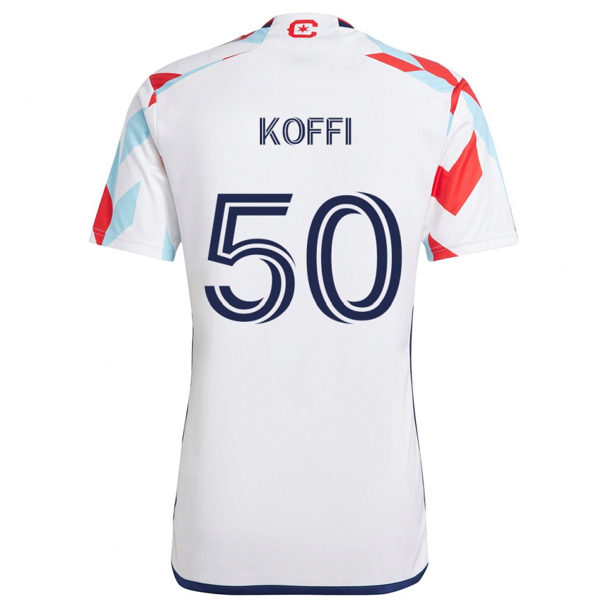 Niño Fútbol Camiseta Christian Koffi #50 Blanco Rojo Azul 2ª Equipación 2024/25 Argentina