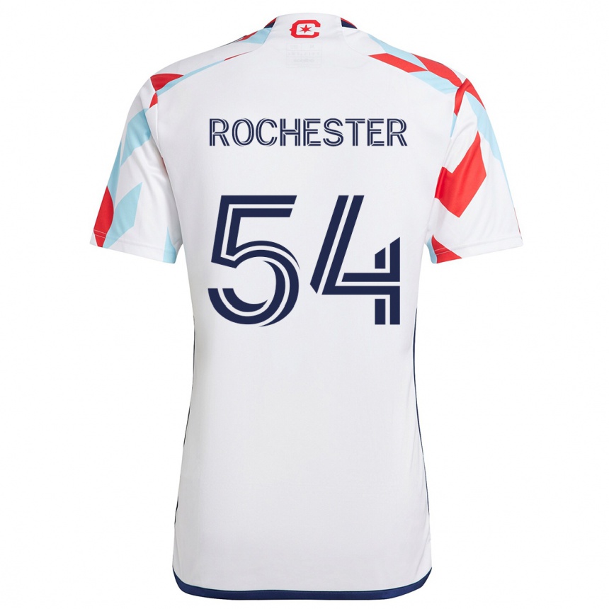 Niño Fútbol Camiseta Lamonth Rochester #54 Blanco Rojo Azul 2ª Equipación 2024/25 Argentina