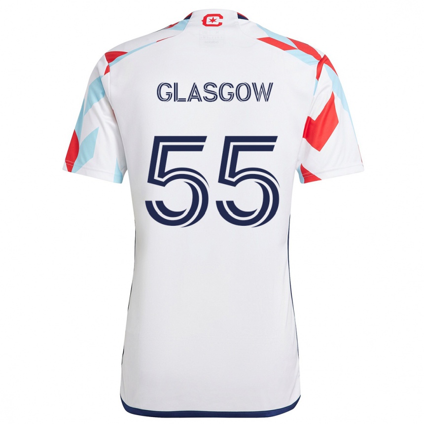 Niño Fútbol Camiseta Omari Glasgow #55 Blanco Rojo Azul 2ª Equipación 2024/25 Argentina