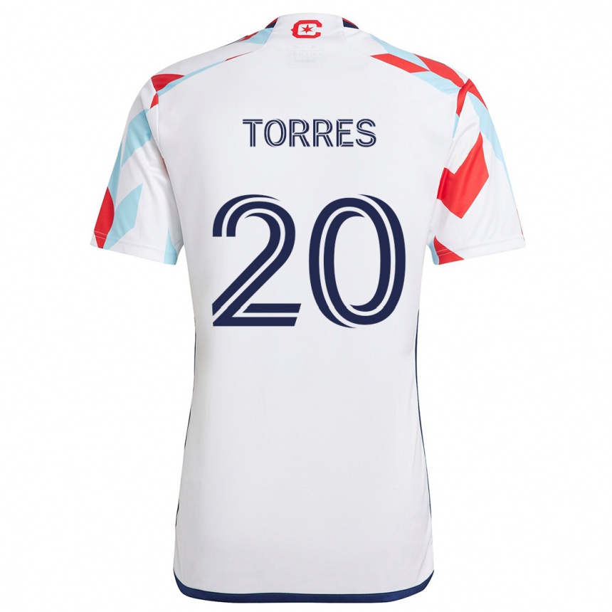 Niño Fútbol Camiseta Jairo Torres #20 Blanco Rojo Azul 2ª Equipación 2024/25 Argentina