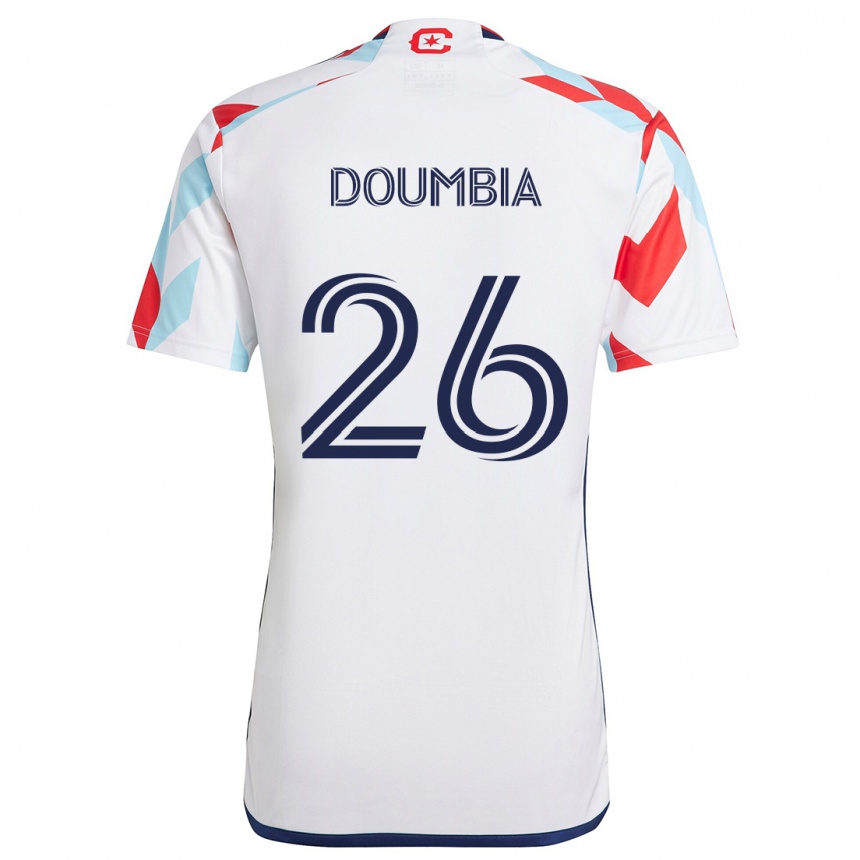 Niño Fútbol Camiseta Ousmane Doumbia #26 Blanco Rojo Azul 2ª Equipación 2024/25 Argentina