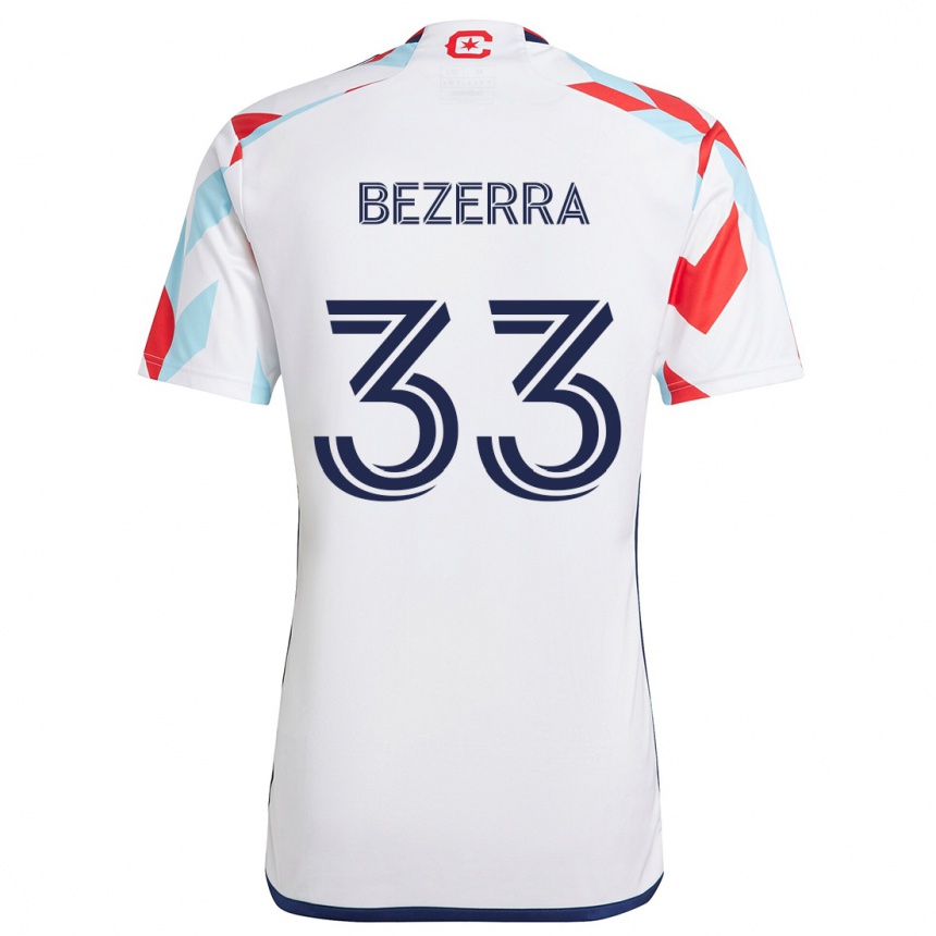 Niño Fútbol Camiseta Victor Bezerra #33 Blanco Rojo Azul 2ª Equipación 2024/25 Argentina