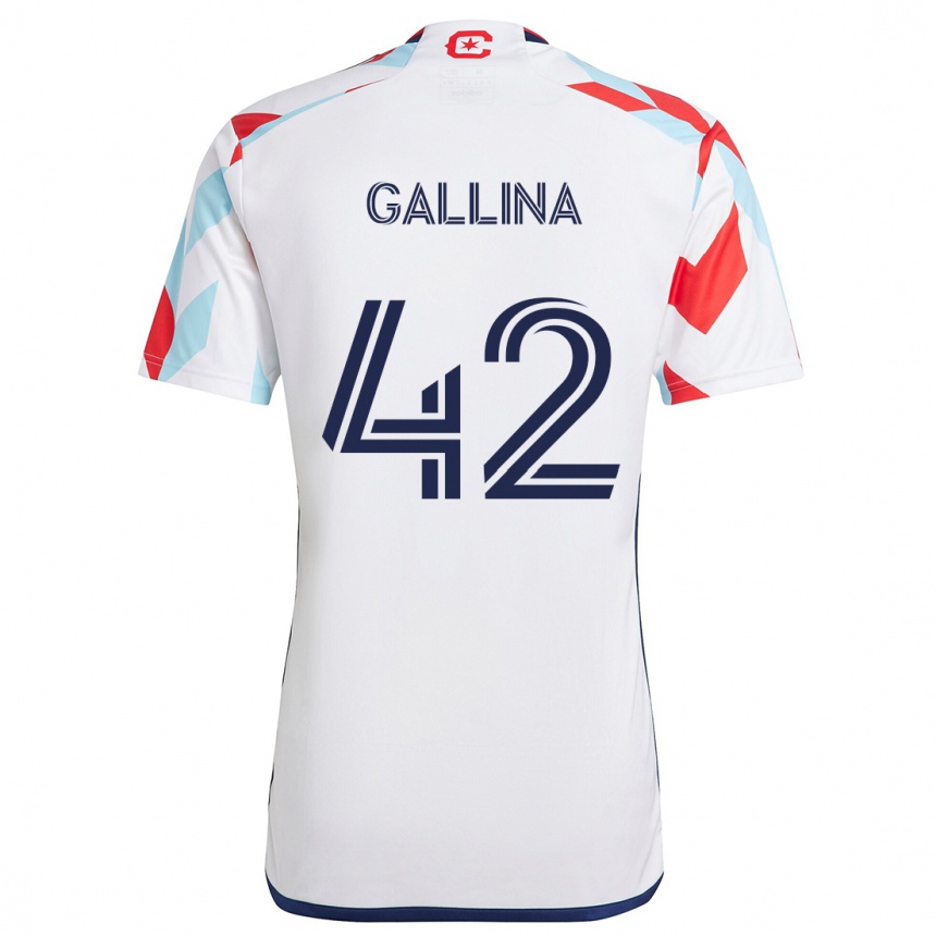 Niño Fútbol Camiseta Henrique Gallina #42 Blanco Rojo Azul 2ª Equipación 2024/25 Argentina