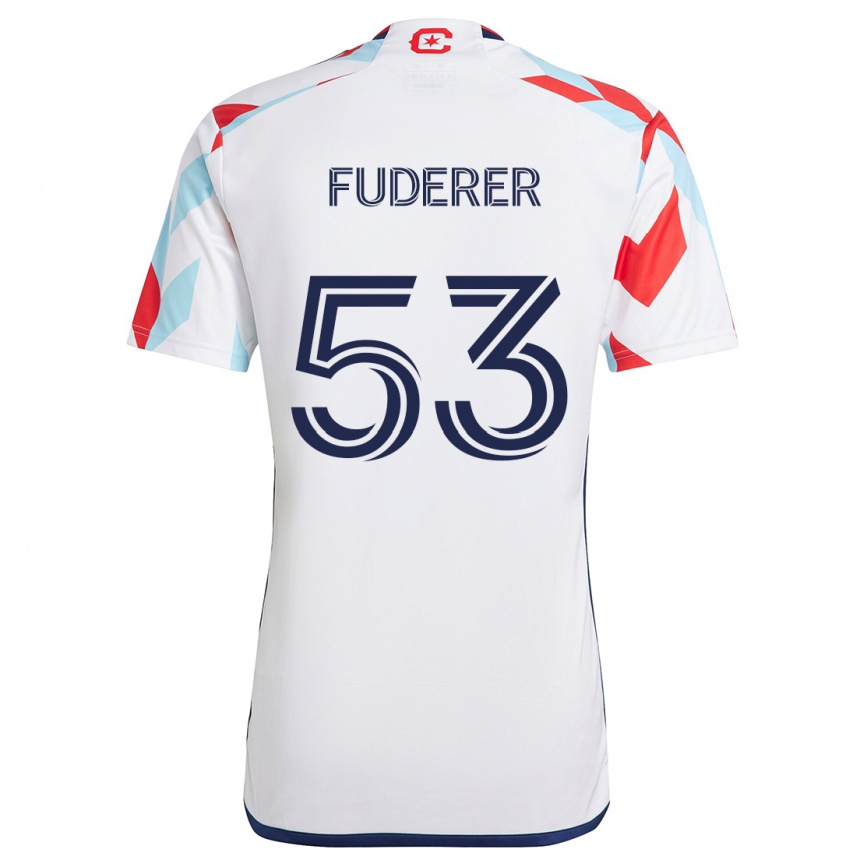 Niño Fútbol Camiseta Jake Fuderer #53 Blanco Rojo Azul 2ª Equipación 2024/25 Argentina