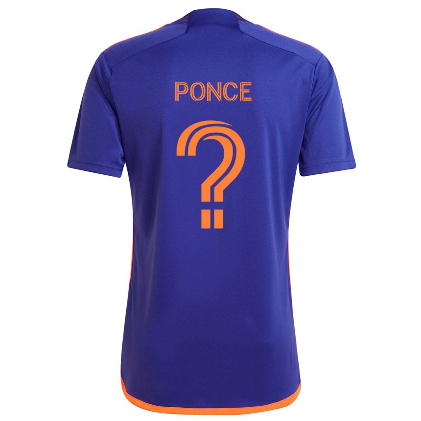 Niño Fútbol Camiseta Ezequiel Ponce #0 Púrpura Naranja 2ª Equipación 2024/25 Argentina