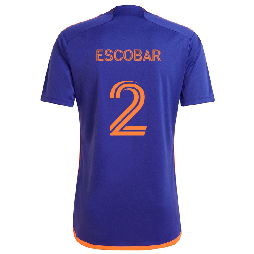 Niño Fútbol Camiseta Franco Escobar #2 Púrpura Naranja 2ª Equipación 2024/25 Argentina