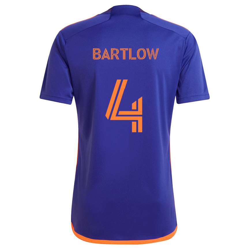 Niño Fútbol Camiseta Ethan Bartlow #4 Púrpura Naranja 2ª Equipación 2024/25 Argentina