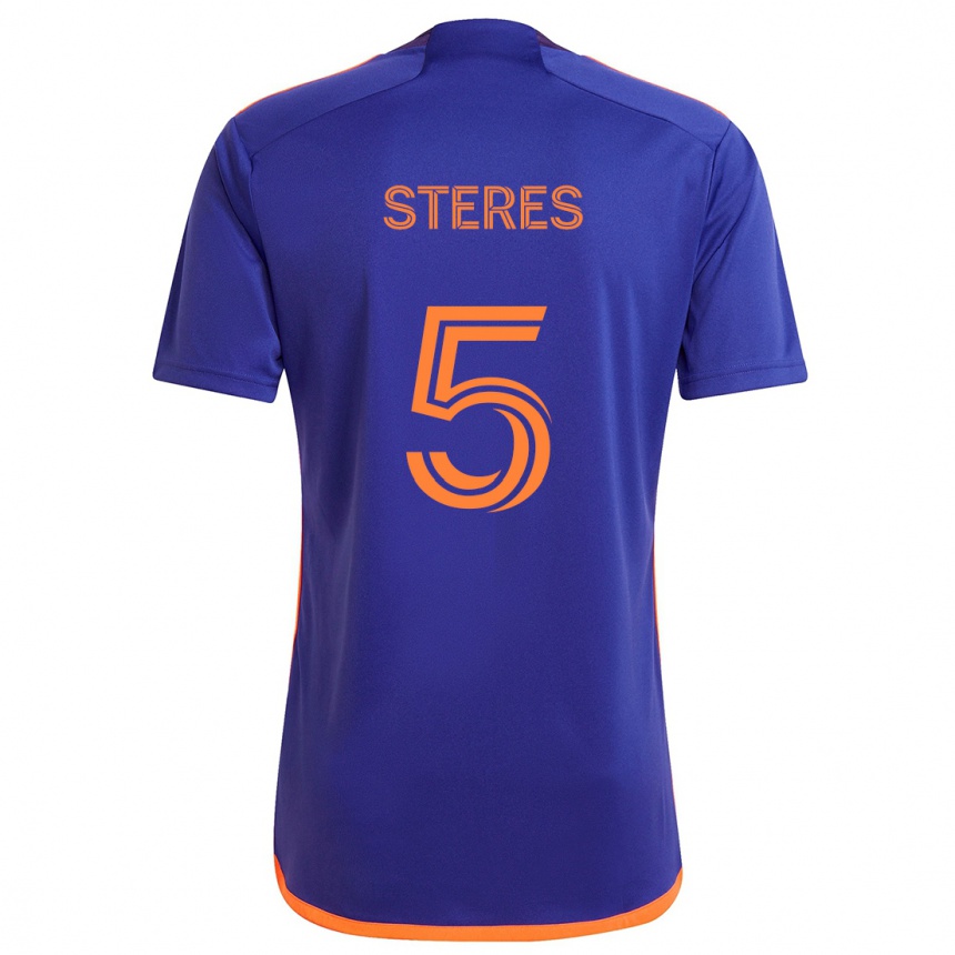 Niño Fútbol Camiseta Daniel Steres #5 Púrpura Naranja 2ª Equipación 2024/25 Argentina