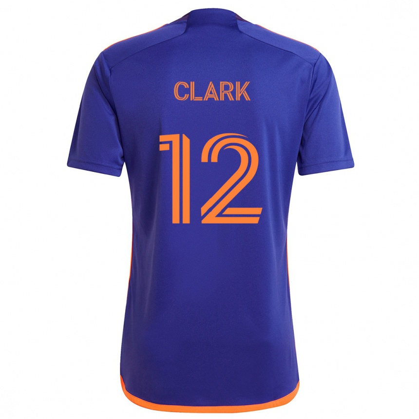 Niño Fútbol Camiseta Steve Clark #12 Púrpura Naranja 2ª Equipación 2024/25 Argentina