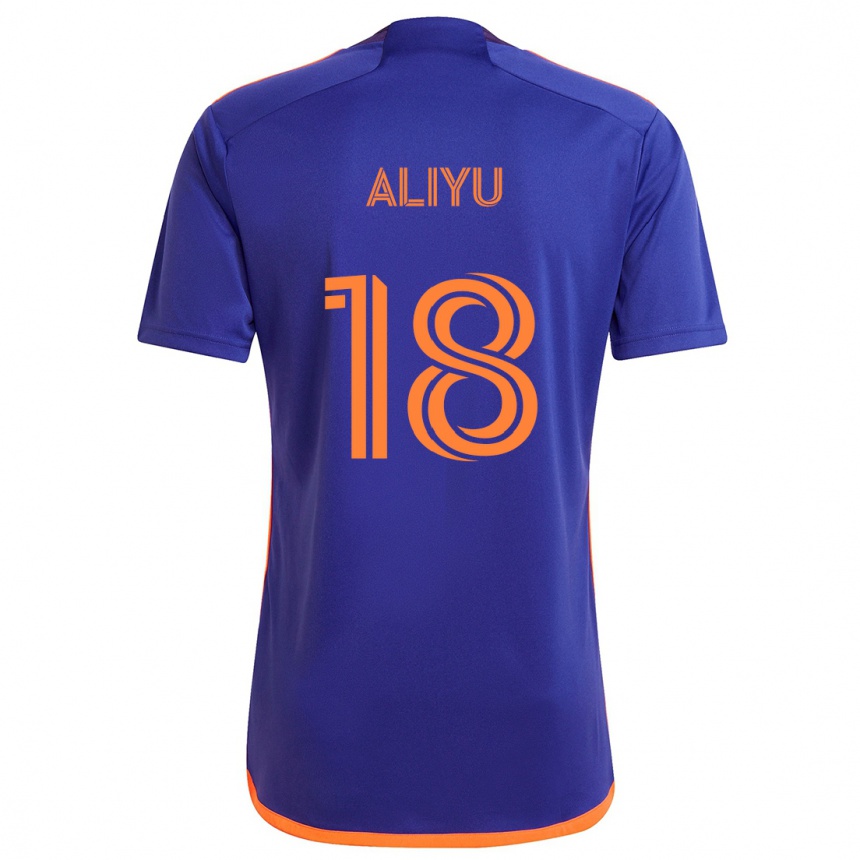 Niño Fútbol Camiseta Ibrahim Aliyu #18 Púrpura Naranja 2ª Equipación 2024/25 Argentina