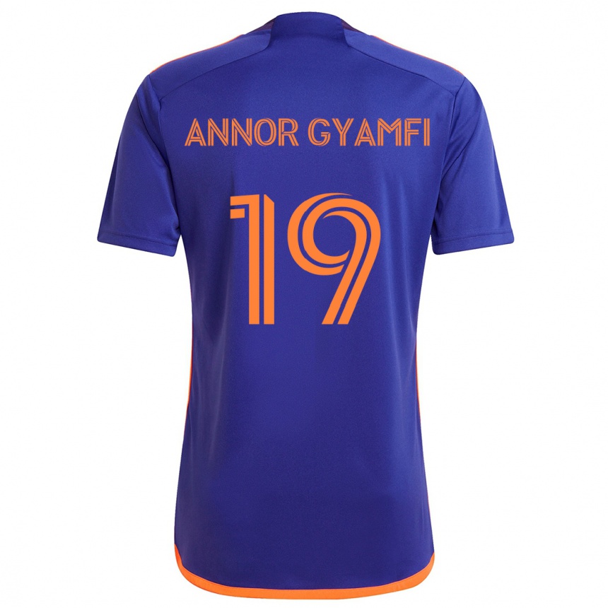 Niño Fútbol Camiseta Stephen Annor Gyamfi #19 Púrpura Naranja 2ª Equipación 2024/25 Argentina