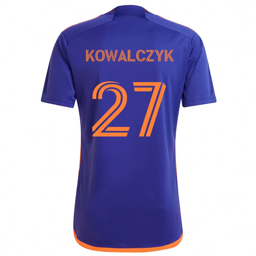 Niño Fútbol Camiseta Sebastian Kowalczyk #27 Púrpura Naranja 2ª Equipación 2024/25 Argentina