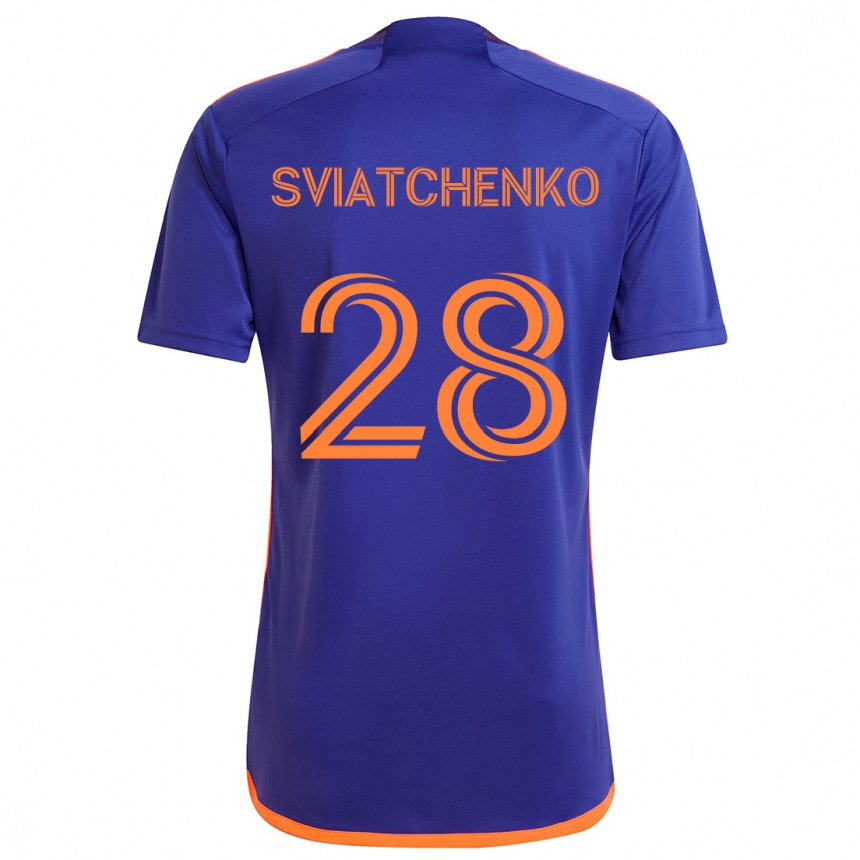 Niño Fútbol Camiseta Erik Sviatchenko #28 Púrpura Naranja 2ª Equipación 2024/25 Argentina