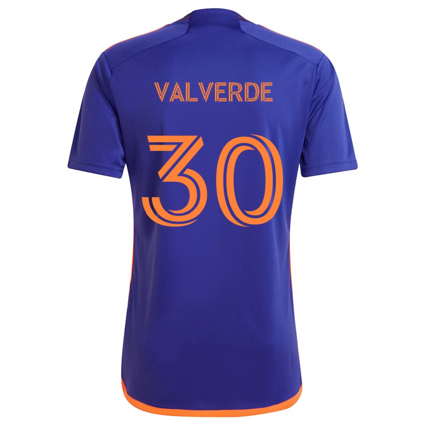 Niño Fútbol Camiseta Jefferson Valverde #30 Púrpura Naranja 2ª Equipación 2024/25 Argentina