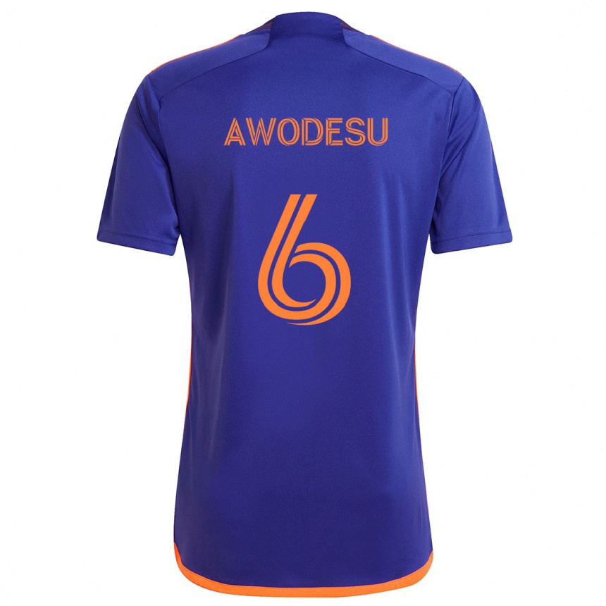 Niño Fútbol Camiseta Femi Awodesu #6 Púrpura Naranja 2ª Equipación 2024/25 Argentina