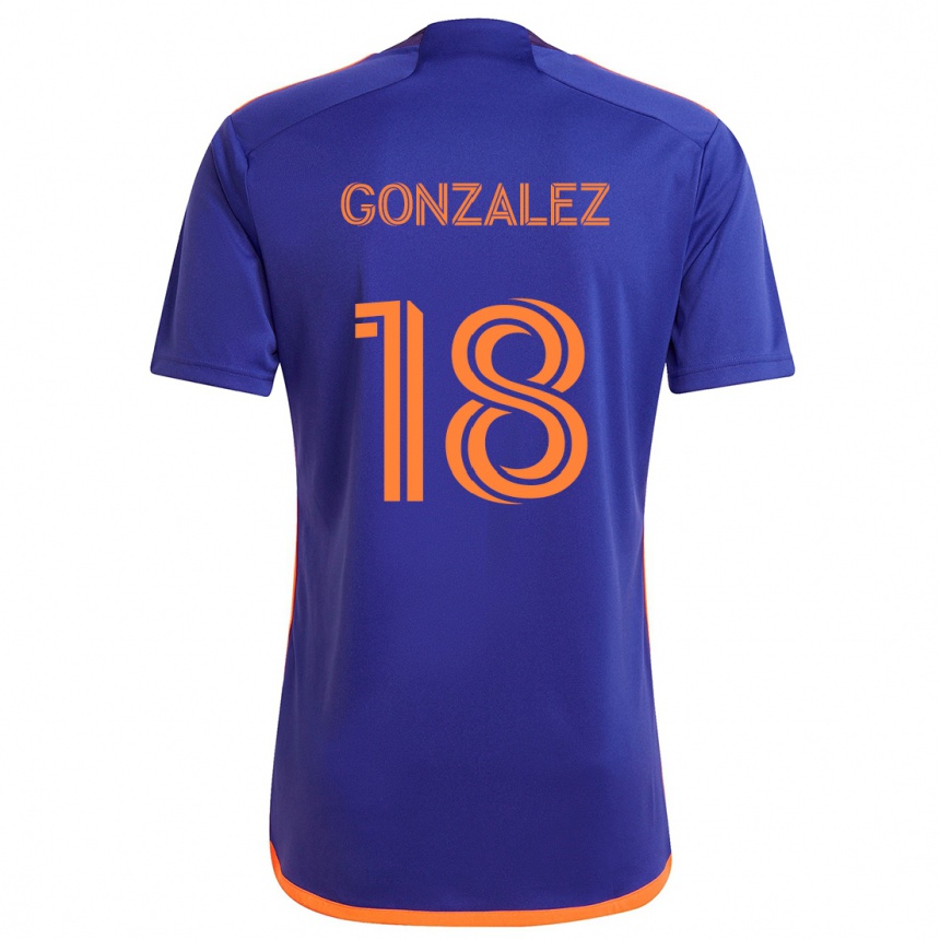 Niño Fútbol Camiseta Diego Gonzalez #18 Púrpura Naranja 2ª Equipación 2024/25 Argentina