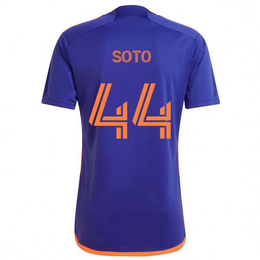 Niño Fútbol Camiseta Ezekiel Soto #44 Púrpura Naranja 2ª Equipación 2024/25 Argentina