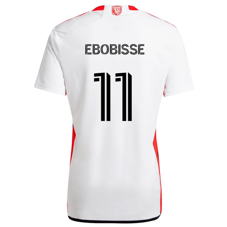 Niño Fútbol Camiseta Jeremy Ebobisse #11 Blanco Rojo 2ª Equipación 2024/25 Argentina