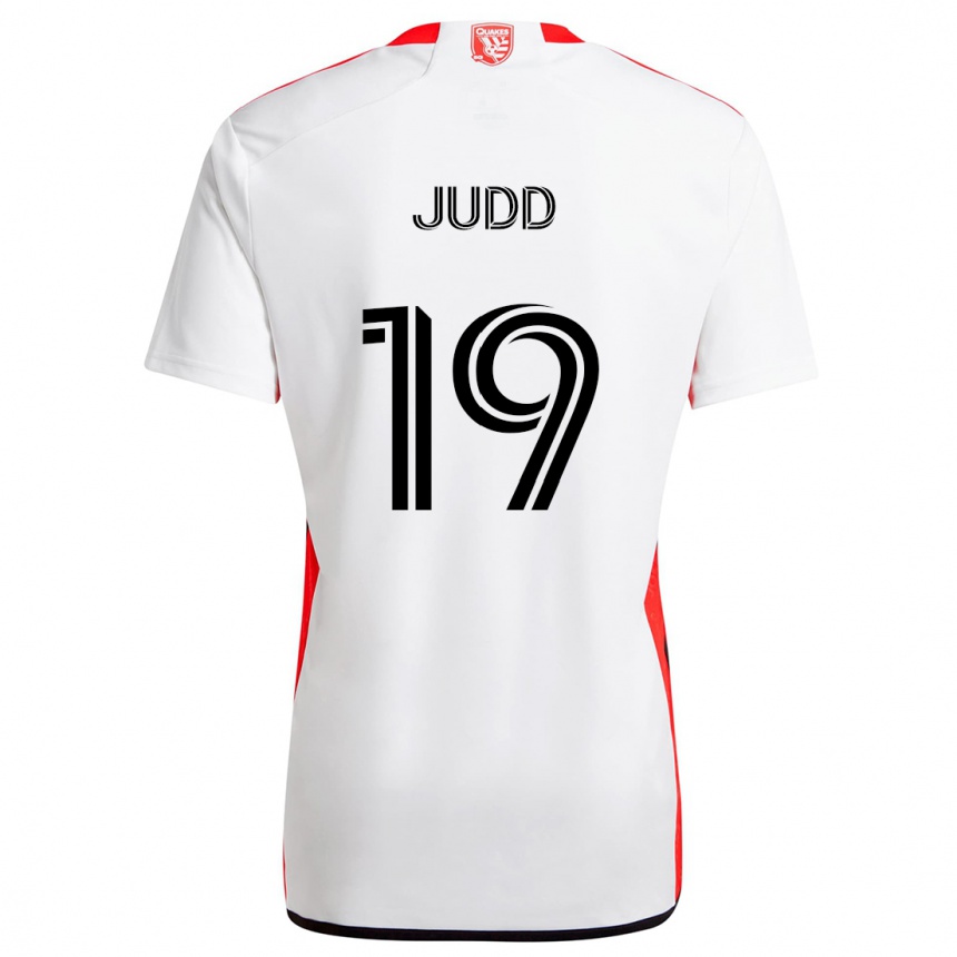 Niño Fútbol Camiseta Preston Judd #19 Blanco Rojo 2ª Equipación 2024/25 Argentina