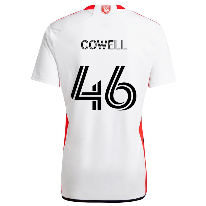 Niño Fútbol Camiseta Chance Cowell #46 Blanco Rojo 2ª Equipación 2024/25 Argentina