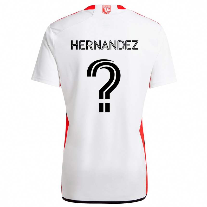 Niño Fútbol Camiseta Oliver Hernandez #0 Blanco Rojo 2ª Equipación 2024/25 Argentina