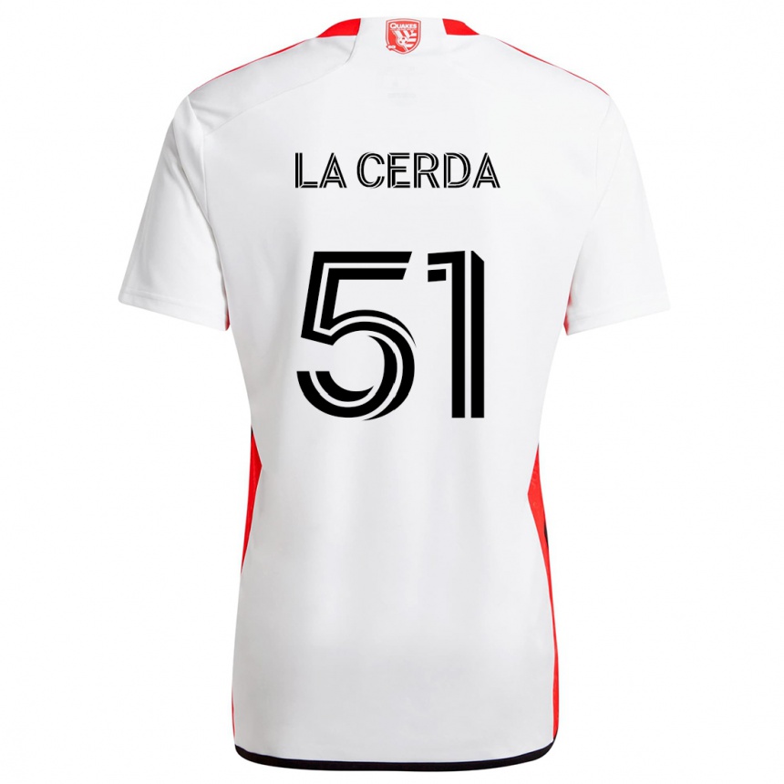 Niño Fútbol Camiseta Eric De La Cerda #51 Blanco Rojo 2ª Equipación 2024/25 Argentina