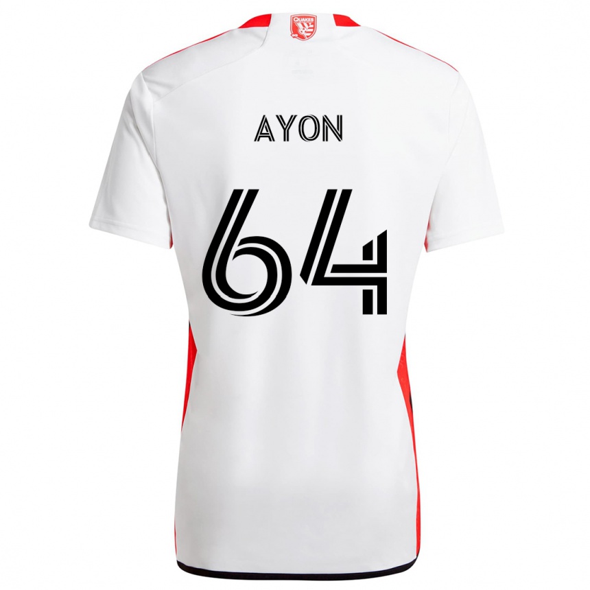 Niño Fútbol Camiseta Jerry Ayon #64 Blanco Rojo 2ª Equipación 2024/25 Argentina