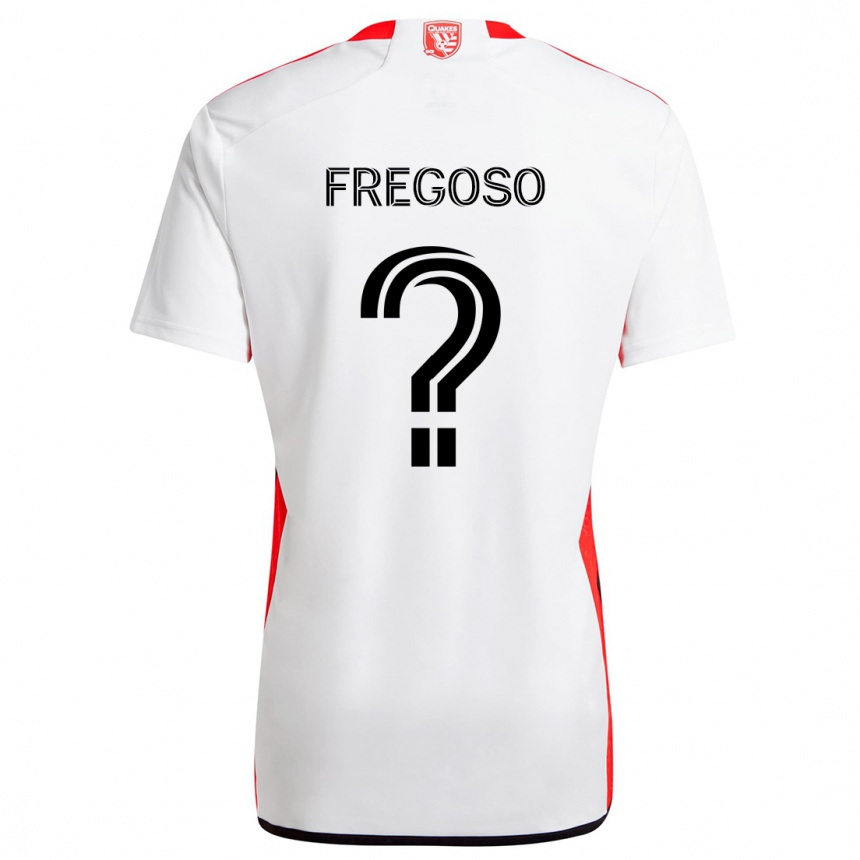 Niño Fútbol Camiseta Daniel Fregoso #0 Blanco Rojo 2ª Equipación 2024/25 Argentina