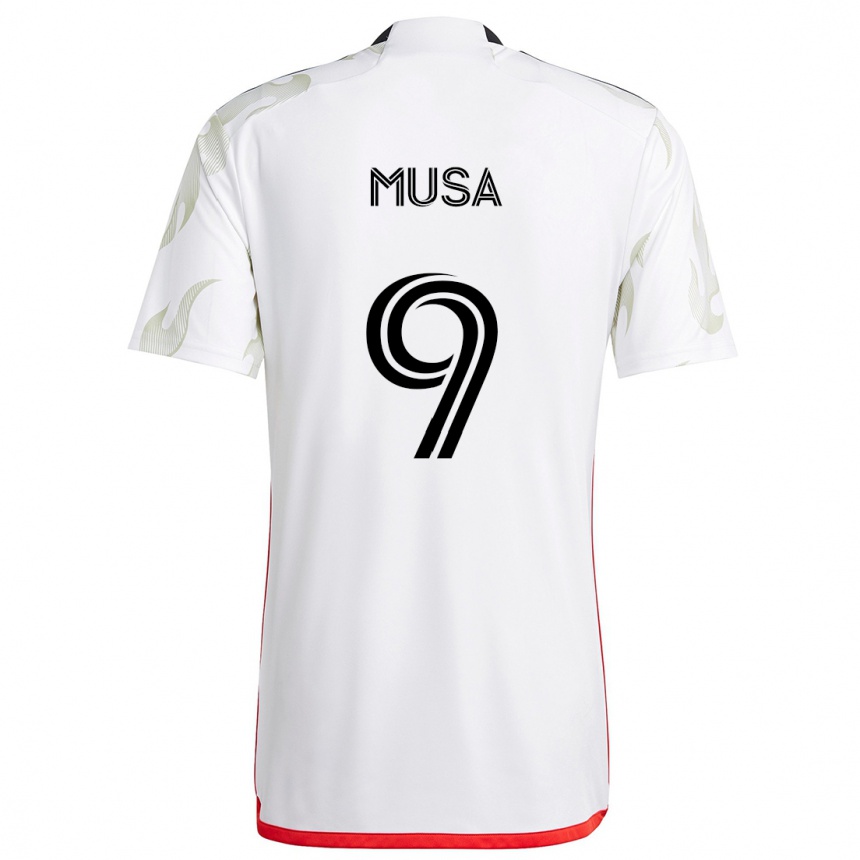 Niño Fútbol Camiseta Petar Musa #9 Blanco Rojo Negro 2ª Equipación 2024/25 Argentina