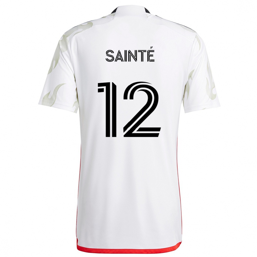 Niño Fútbol Camiseta Carl Sainté #12 Blanco Rojo Negro 2ª Equipación 2024/25 Argentina