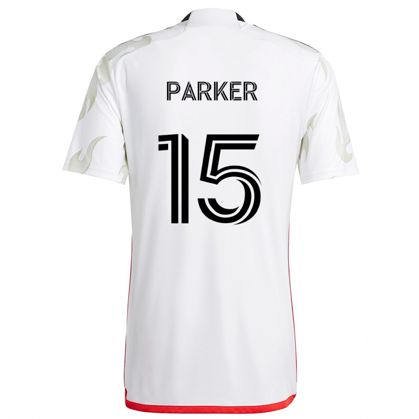 Niño Fútbol Camiseta Isaiah Parker #15 Blanco Rojo Negro 2ª Equipación 2024/25 Argentina