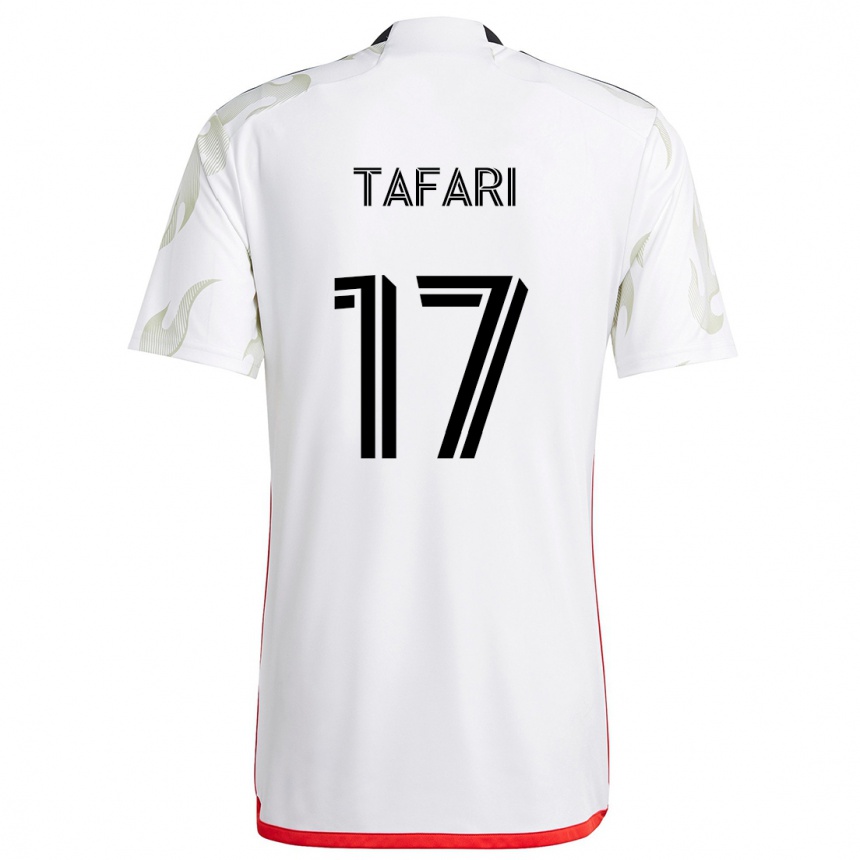 Niño Fútbol Camiseta Nkosi Tafari #17 Blanco Rojo Negro 2ª Equipación 2024/25 Argentina