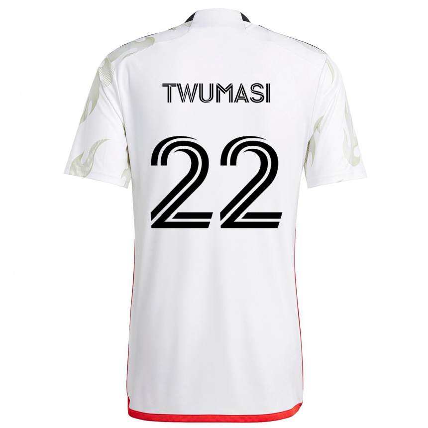 Niño Fútbol Camiseta Ema Twumasi #22 Blanco Rojo Negro 2ª Equipación 2024/25 Argentina