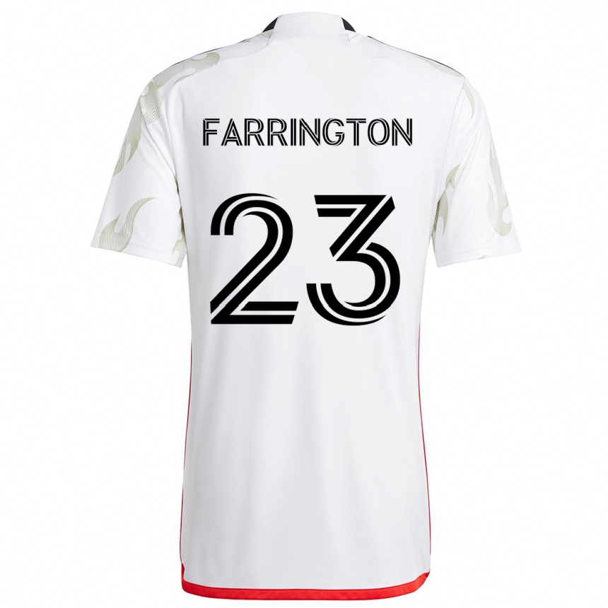 Niño Fútbol Camiseta Logan Farrington #23 Blanco Rojo Negro 2ª Equipación 2024/25 Argentina