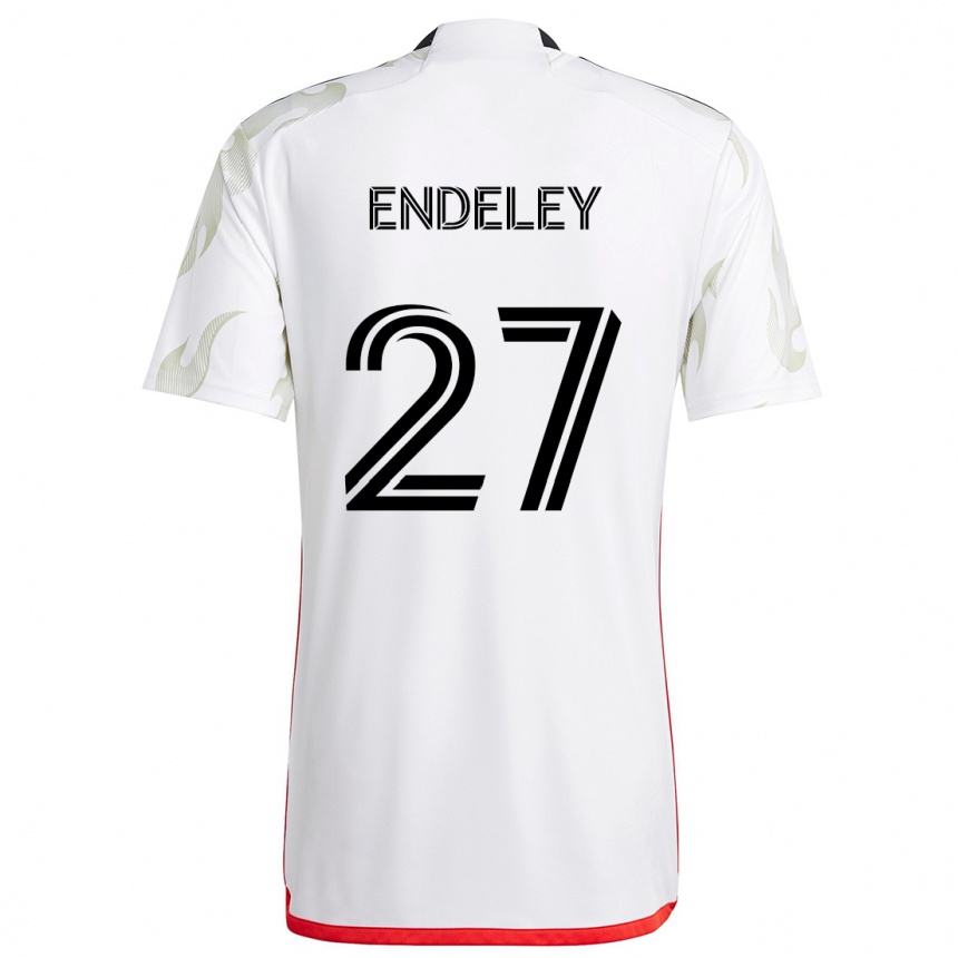 Niño Fútbol Camiseta Herbert Endeley #27 Blanco Rojo Negro 2ª Equipación 2024/25 Argentina