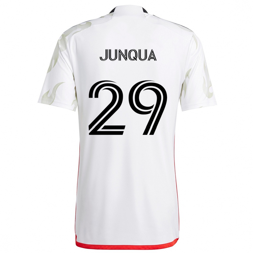 Niño Fútbol Camiseta Sam Junqua #29 Blanco Rojo Negro 2ª Equipación 2024/25 Argentina