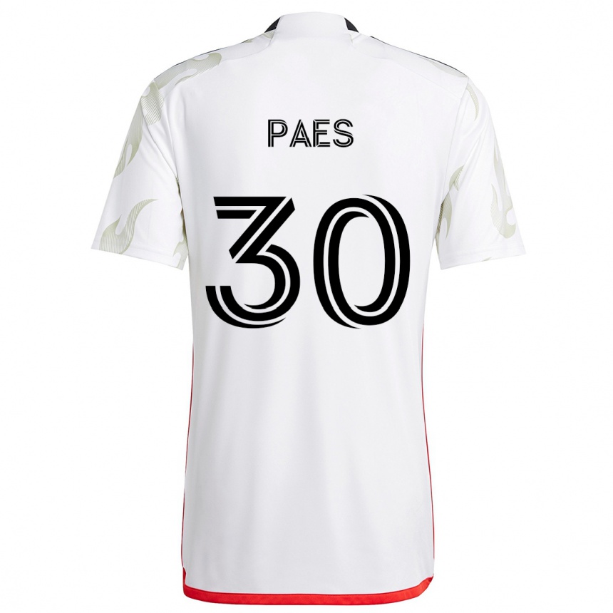 Niño Fútbol Camiseta Maarten Paes #30 Blanco Rojo Negro 2ª Equipación 2024/25 Argentina