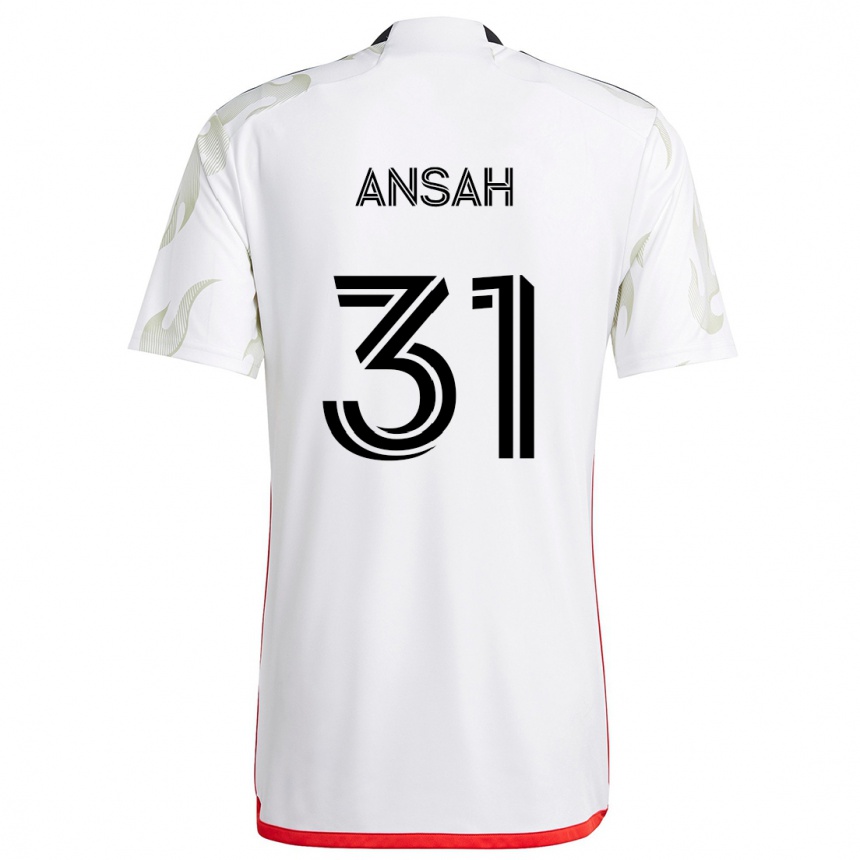 Niño Fútbol Camiseta Eugene Ansah #31 Blanco Rojo Negro 2ª Equipación 2024/25 Argentina