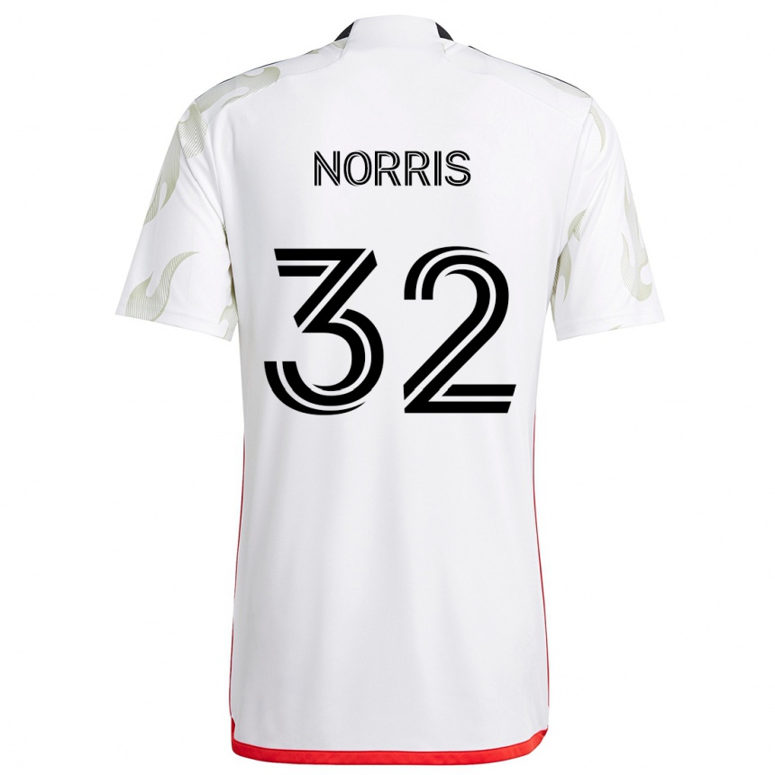 Niño Fútbol Camiseta Nolan Norris #32 Blanco Rojo Negro 2ª Equipación 2024/25 Argentina