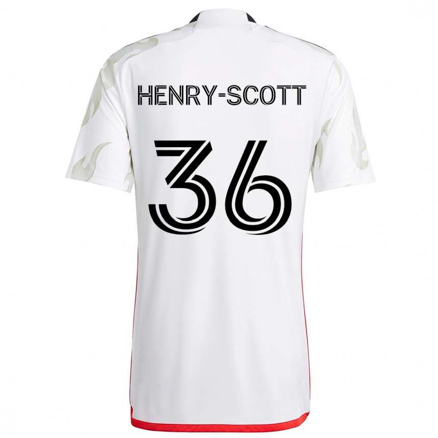 Niño Fútbol Camiseta Malik Henry-Scott #36 Blanco Rojo Negro 2ª Equipación 2024/25 Argentina