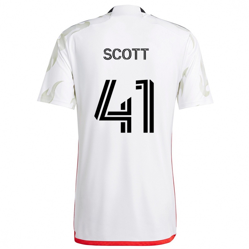 Niño Fútbol Camiseta Tarik Scott #41 Blanco Rojo Negro 2ª Equipación 2024/25 Argentina