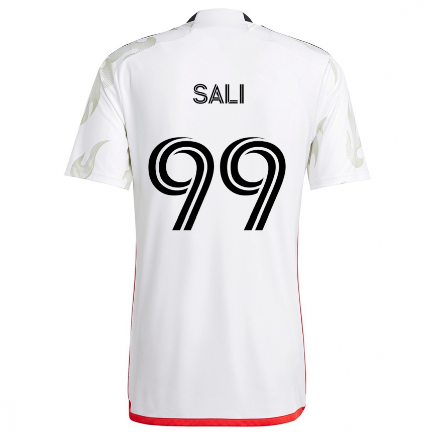 Niño Fútbol Camiseta Enes Sali #99 Blanco Rojo Negro 2ª Equipación 2024/25 Argentina