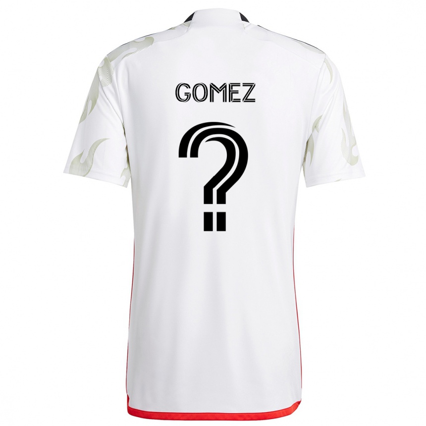 Niño Fútbol Camiseta Victor Gomez #0 Blanco Rojo Negro 2ª Equipación 2024/25 Argentina