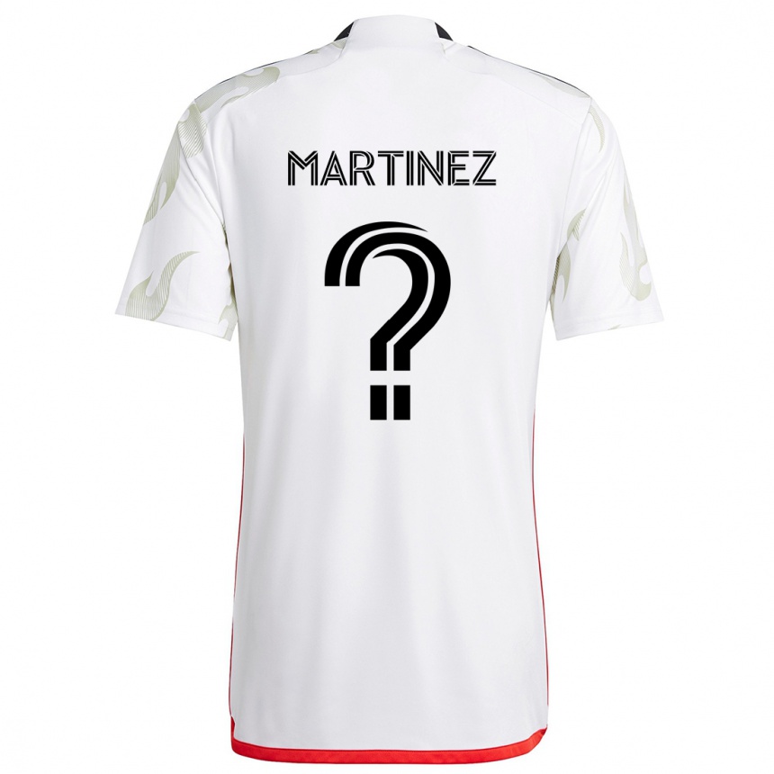 Niño Fútbol Camiseta Jonathan Martinez #0 Blanco Rojo Negro 2ª Equipación 2024/25 Argentina