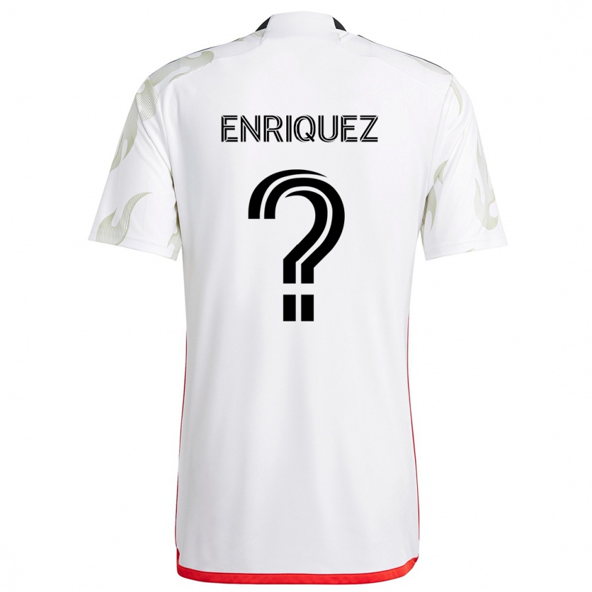 Niño Fútbol Camiseta Fabian Enriquez #0 Blanco Rojo Negro 2ª Equipación 2024/25 Argentina