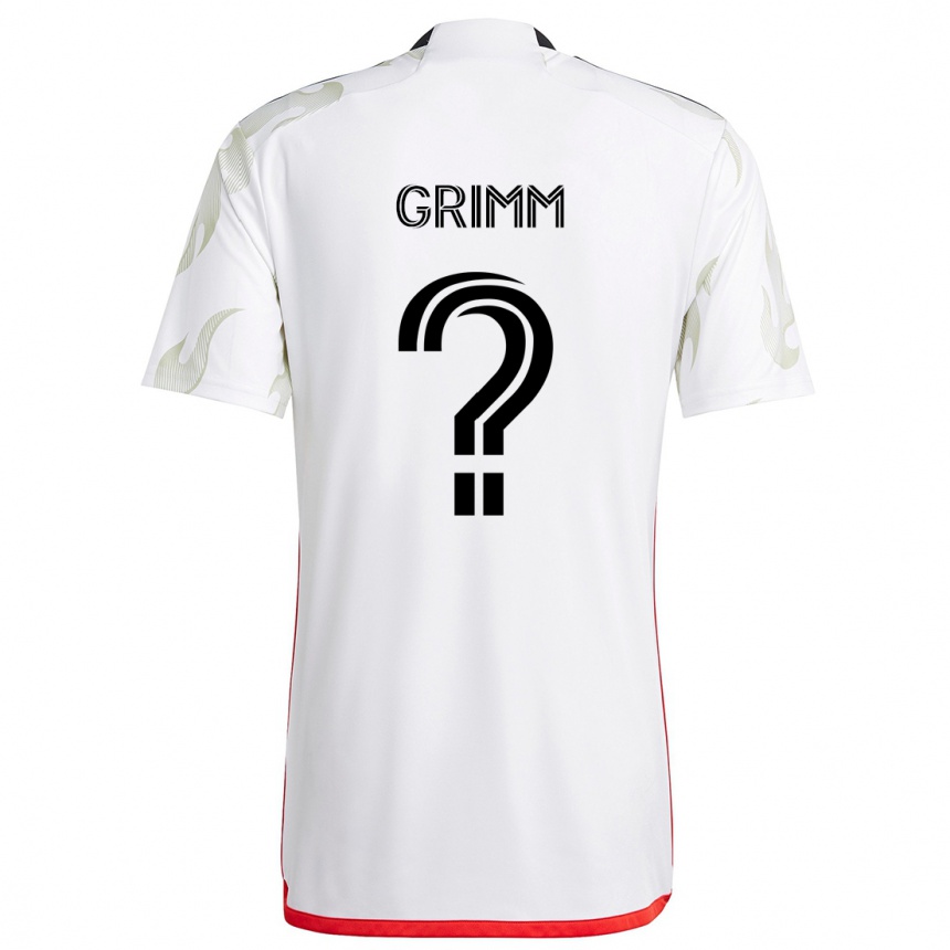 Niño Fútbol Camiseta Mason Grimm #0 Blanco Rojo Negro 2ª Equipación 2024/25 Argentina