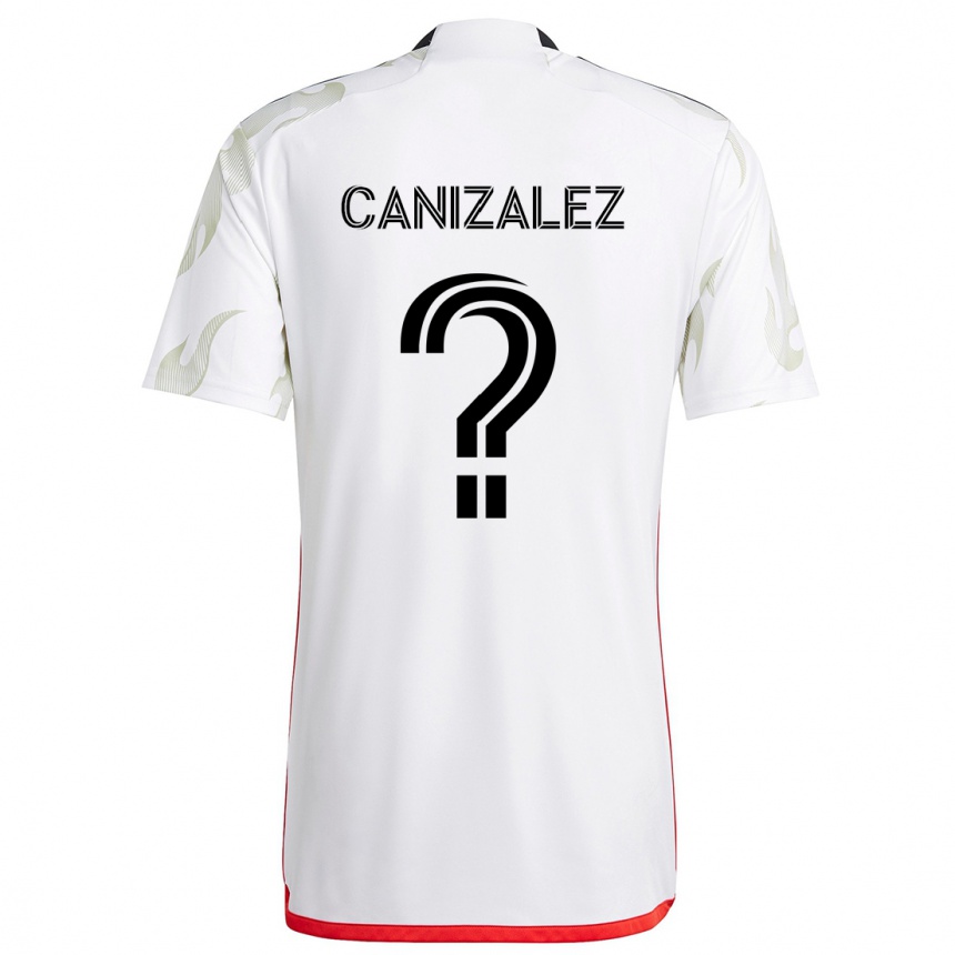 Niño Fútbol Camiseta Henry Canizalez #0 Blanco Rojo Negro 2ª Equipación 2024/25 Argentina